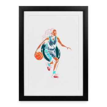 Basketteur - Affiche encadrée (27 × 37 cm) - noir - Devant