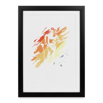 Graphique de marathonien au look vintage - Affiche encadrée (27 × 37 cm) - noir - Devant