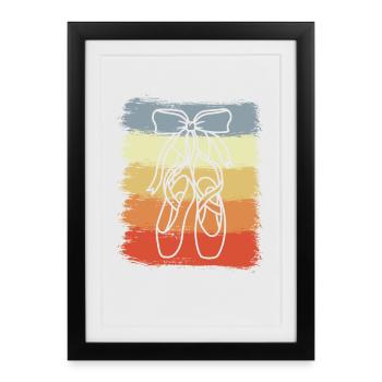 Ballet Shoes Vintage Look - Framed poster (27 × 37 cm) - black - Front