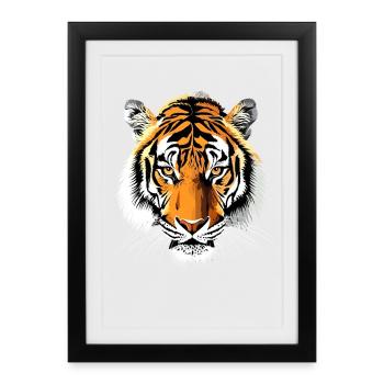 Tigre Grand Chat Wilderness Tigre Chats Tigre Mignon - Affiche encadrée (27 × 37 cm) - noir - Devant