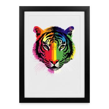 Tigre Grand Chat Wilderness Tigre Chats Tigre Mignon - Affiche encadrée (27 × 37 cm) - noir - Devant