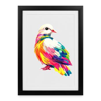 Pigeon White City Pigeon Wood Pigeon White Doves - Framed poster (27 × 37 cm) - black - Front