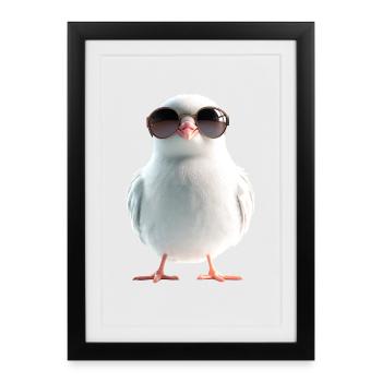 Pigeon White City Pigeon Wood Pigeon White Doves - Framed poster (27 × 37 cm) - black - Front