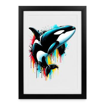 Killer whale - Framed poster (27 × 37 cm) - black - Front