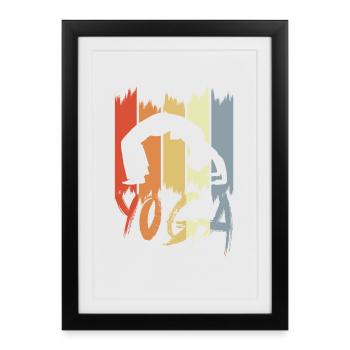 Vintage Yoga - Affiche encadrée (27 × 37 cm) - noir - Devant