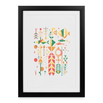 Fun fishing - Framed poster (27 × 37 cm) - black - Front