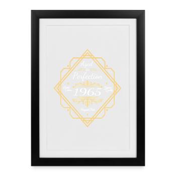 Look vintage anniversaire 1965 - Affiche encadrée (27 × 37 cm) - noir - Devant