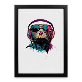 Mole with Sunglasses Love Cute Moles - Framed poster (27 × 37 cm) - black - Front