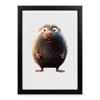 Mole with Sunglasses Love Cute Moles - Framed poster (27 × 37 cm) - black - Front