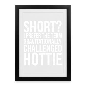 short I prefer the term gravitationally challenged - Framed poster (27 × 37 cm) - black - Front