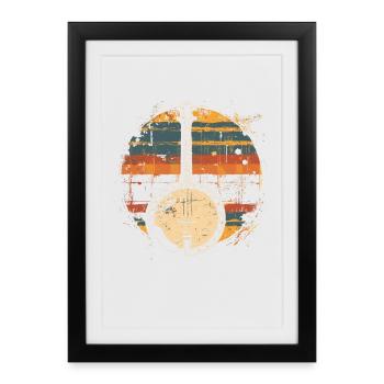 Banjo Synthwave - Affiche encadrée (27 × 37 cm) - noir - Devant