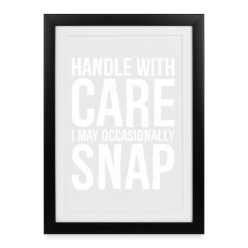 Handle with care - Framed poster (27 × 37 cm) - black - Front