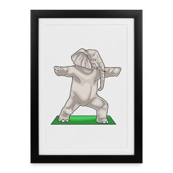 Gymnastique de fitness avec yoga éléphant - Affiche encadrée (27 × 37 cm) - noir - Devant