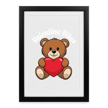 Valentine vibes for lovers on Valentine's Day - Framed poster (27 × 37 cm) - black - Front