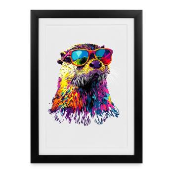 Otter Sea Otter Otter Marten Love Cute Otter - Framed poster (27 × 37 cm) - black - Front