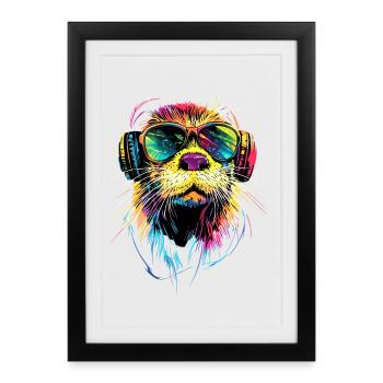 Otter Sea Otter Otter Marten Love Cute Otter - Framed poster (27 × 37 cm) - black - Front