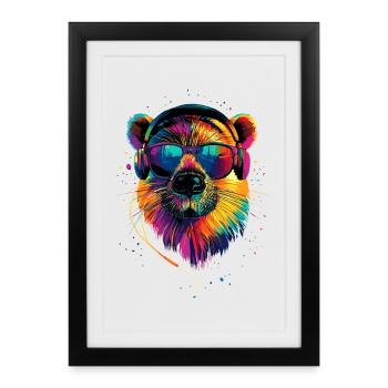 Beaver Motif Beaver Whisperer Rodents Cute Beaver - Framed poster (27 × 37 cm) - black - Front