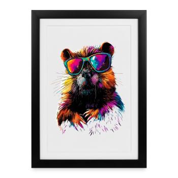 Beaver Motif Beaver Whisperer Rodents Cute Beaver - Framed poster (27 × 37 cm) - black - Front