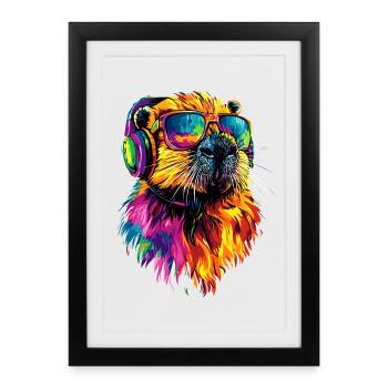 Beaver Motif Beaver Whisperer Rodents Cute Beaver - Framed poster (27 × 37 cm) - black - Front