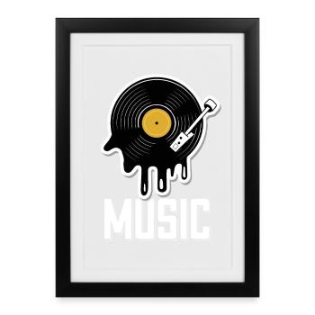 Music Record Retro Outfit for Musicians and Musicians - Framed poster (27 × 37 cm) - black - Front