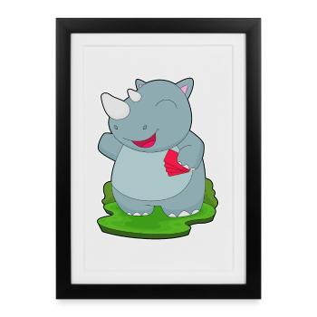 Rhino Poker Cartes de poker - Affiche encadrée (27 × 37 cm) - noir - Devant