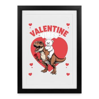 Ambiance de la Saint-Valentin pour les amoureux le jour de la Saint-Valentin - Affiche encadrée (27 × 37 cm) - noir - Devant