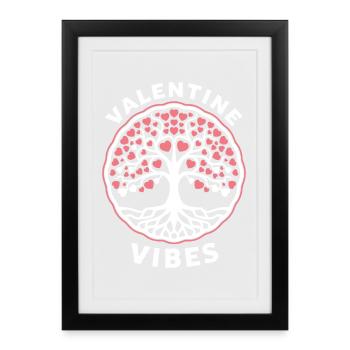 Ambiance de la Saint-Valentin pour les amoureux le jour de la Saint-Valentin - Affiche encadrée (27 × 37 cm) - noir - Devant