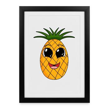 Fruit de l’ananas - Affiche encadrée (27 × 37 cm) - noir - Devant