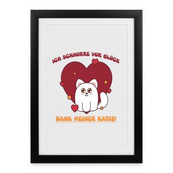 Heart cat with gratitude for you - Framed poster (27 × 37 cm) - black - Front