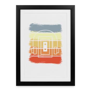 Vintage cassette player - Framed poster (27 × 37 cm) - black - Front