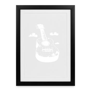 Ukulele Cartoon Look - Framed poster (27 × 37 cm) - black - Front