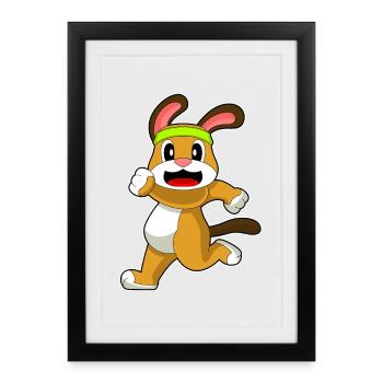 Dog Jogger Jogging Sport - Framed poster (27 × 37 cm) - black - Front