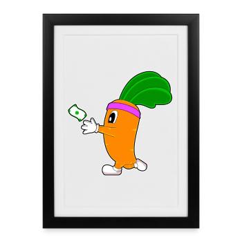 Carrot Jogger Jogging Sport - Framed poster (27 × 37 cm) - black - Front