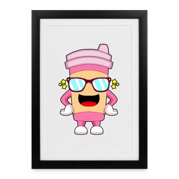 Coffee to go Becher - Gerahmtes Poster (27 × 37 cm) - Schwarz - Vorne