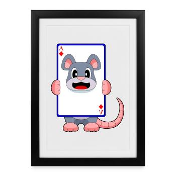 Mouse Poker Cartes de poker - Affiche encadrée (27 × 37 cm) - noir - Devant