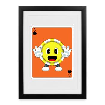 Poker Poker Jetons Cartes de poker - Affiche encadrée (27 × 37 cm) - noir - Devant