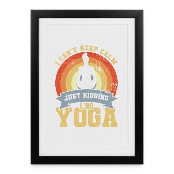 Blague sur le yoga - Affiche encadrée (27 × 37 cm) - noir - Devant