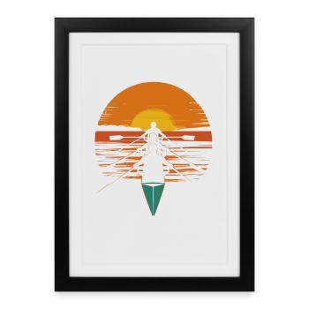Portrait d’aviron - Affiche encadrée (27 × 37 cm) - noir - Devant