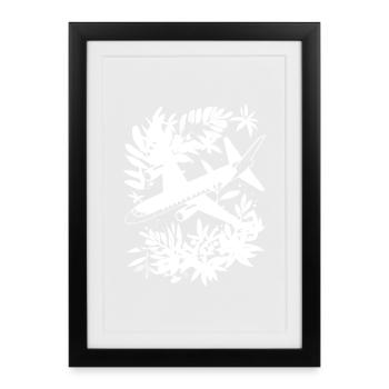 Airplane Comic Style - Framed poster (27 × 37 cm) - black - Front