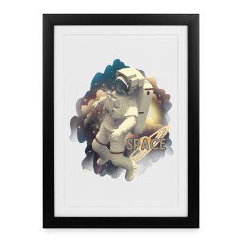 Astronaut in space magic - Framed poster (27 × 37 cm) - black - Front