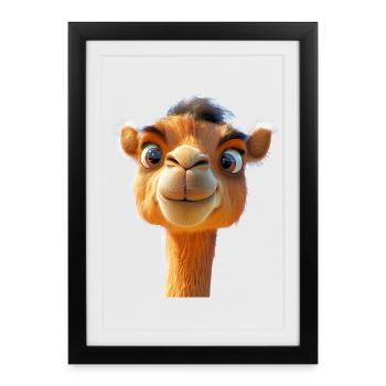 Camel Dromedary Bactrian Camel Gift Camels - Framed poster (27 × 37 cm) - black - Front