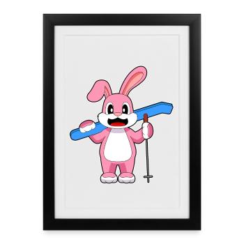 Ski Lapin Sports d’hiver - Affiche encadrée (27 × 37 cm) - noir - Devant