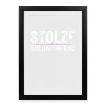 Stolze Soldatenfrau Armee Ehefrau Geschenke - Gerahmtes Poster (27 × 37 cm) - Schwarz - Vorne