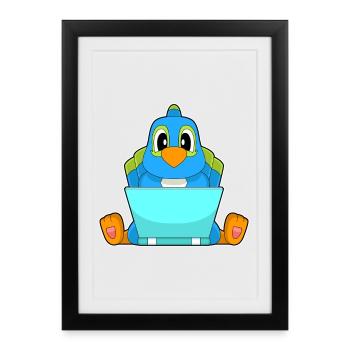 Ordinateur portable Parrot - Affiche encadrée (27 × 37 cm) - noir - Devant