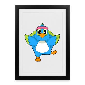 Parrot Yoga Fitness Gymnastique - Affiche encadrée (27 × 37 cm) - noir - Devant