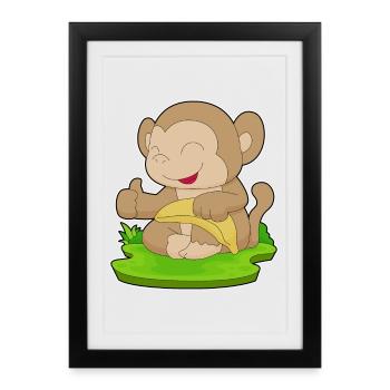 Monkey Banana - Framed poster (27 × 37 cm) - black - Front