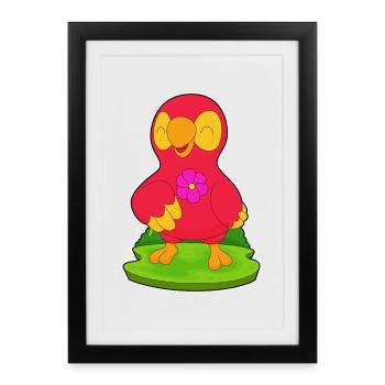 Fleur de perroquet - Affiche encadrée (27 × 37 cm) - noir - Devant