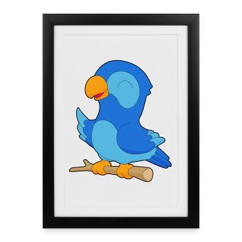 Branche de perroquet - Affiche encadrée (27 × 37 cm) - noir - Devant