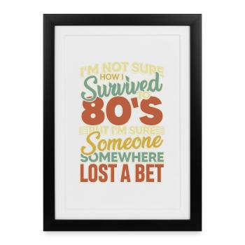 I m not sure how i survived to 80 s - Gerahmtes Poster (27 × 37 cm) - Schwarz - Vorne