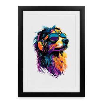 Berger australien Chien Amoureux Mignon Aussie - Affiche encadrée (27 × 37 cm) - noir - Devant